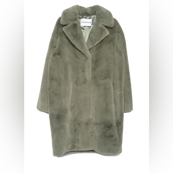 Stand Studio Camille Cocoon Coat In Dusty Mint NWT Size 34 - US size 2/ Small - Picture 2 of 7